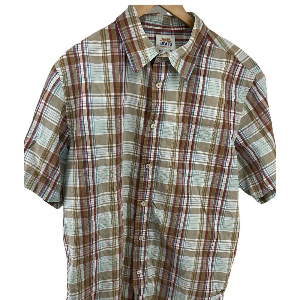 Levis Authentic & Original Mens Short Sleeve Button Front XL Shirt Multi…
